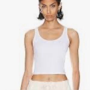 NWT LESET Kelly Scoop Neck White Ribbed size large